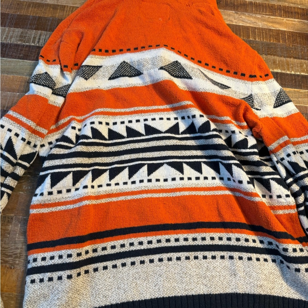 Vintage American Eagle Orange Patterned Sweater - image 3